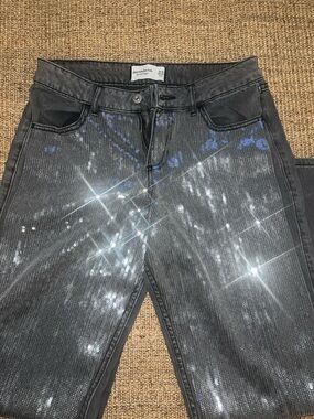 Abercrombie Kids Sequin-Embellished Black Jeans